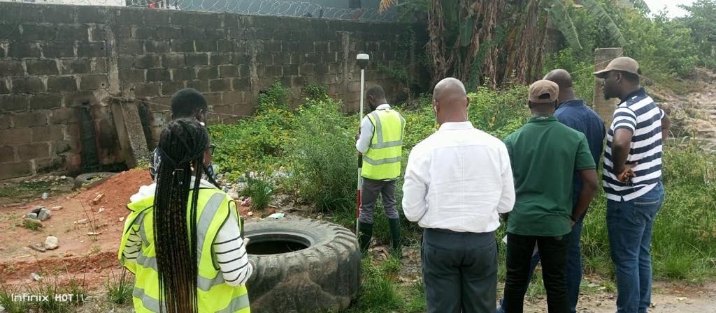 Engineers and stakeholders reviewing the Toll Heights site on foot